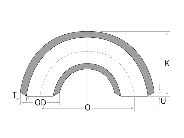180° long radius butt weld elbow installation
