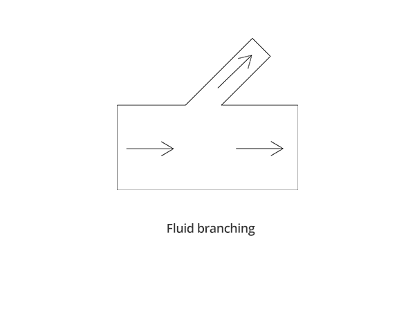 Schematic diagram of 45° butt weld reducing lateral tee for fluid branching