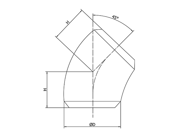 45° short radius butt weld elbow installation
