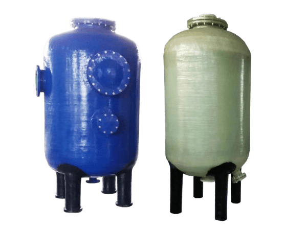 Two FRP water tanks