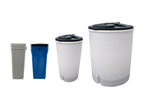 Different volume brine tanks.