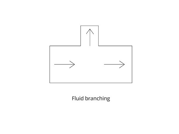 Schematic diagram of butt weld reducing tee for fluid branching