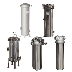 Several different types of cartridge type stainless steel precision filter.