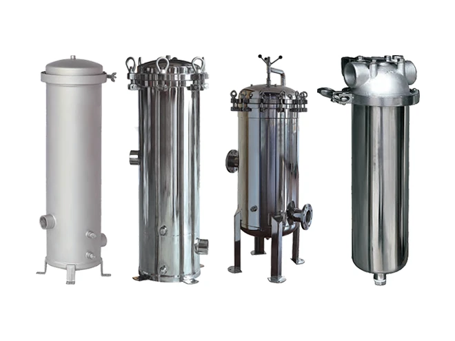 Several different types of cartridge type stainless steel precision filter.