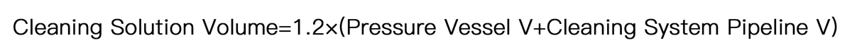 A formula for calculating the volume of cleaning solution