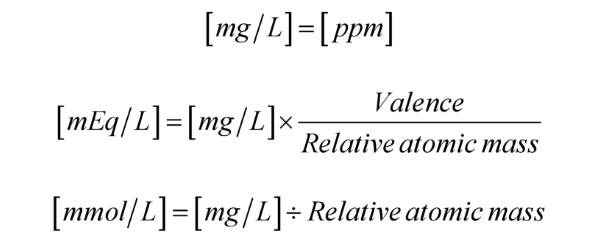 Concentration unit conversion formula