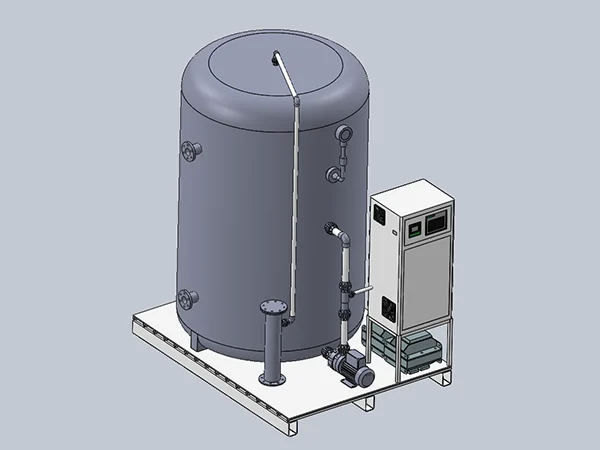 Ozone water system installed with various components