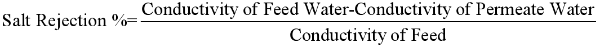 Desalination rate calculation formula