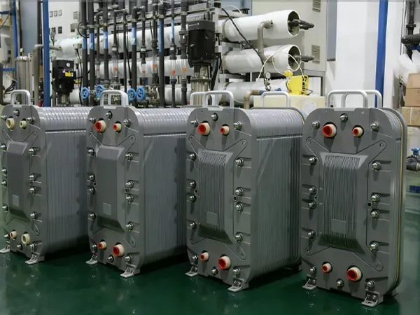 Multiple EDI ultrapure water systems are neatly arranged in the workshop for continuous production of high-purity water.