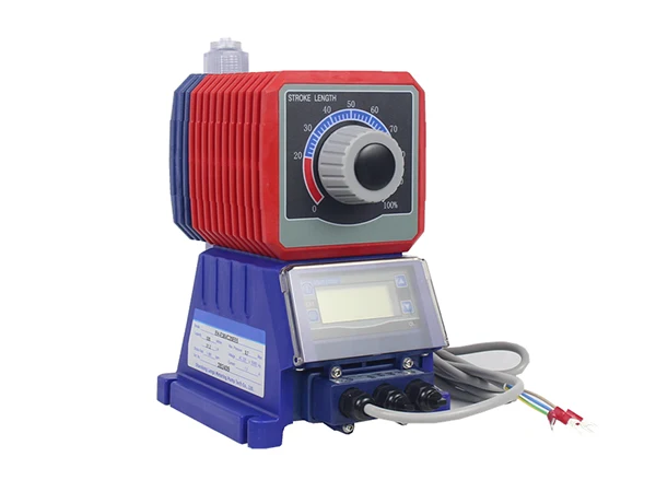 A tilted EH-E series Snowate electromagnetic metering pump
