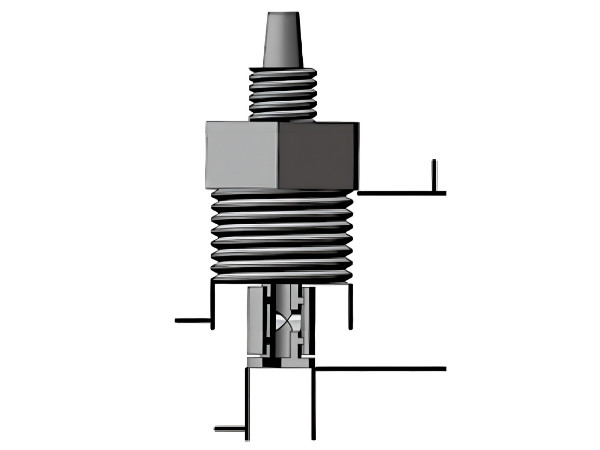 Electromagnetic solenoid dosing pump pipeline connection