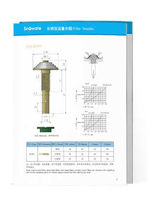 A cover of filter nozzles data sheet