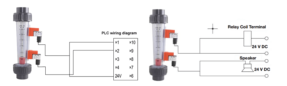 An installation example drawing of flow alarm switch.