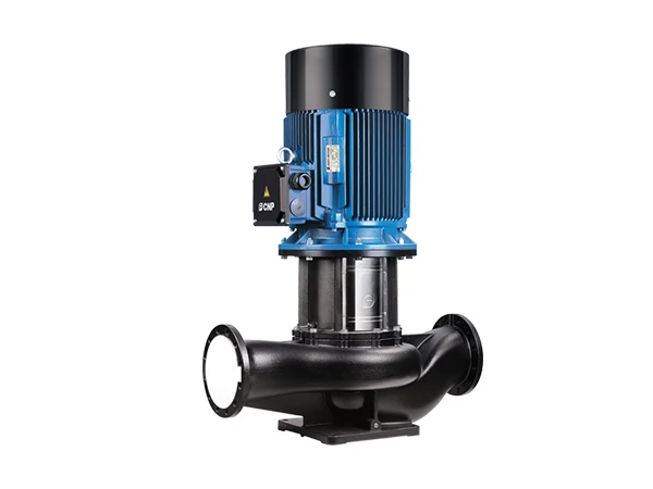 An inclined inline circulation pump