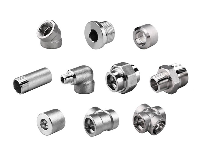 Various types of forged fittings