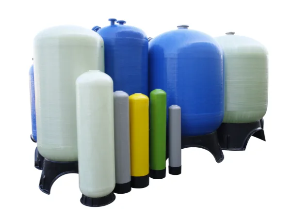 FRP tanks in different colors and sizes