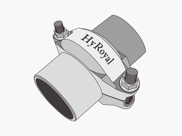 The grooved coupling is firmly fastened on the pipes.