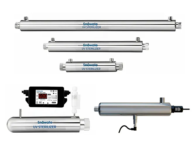 3 different series of household UV water sterilizers