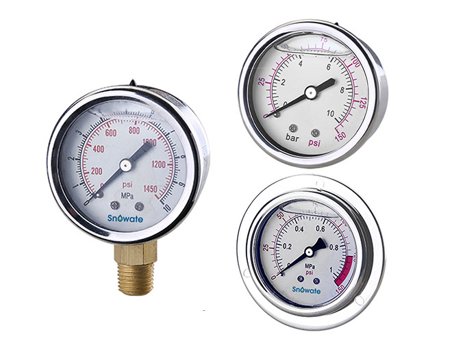 Pressure gauges with 3 different installation methods