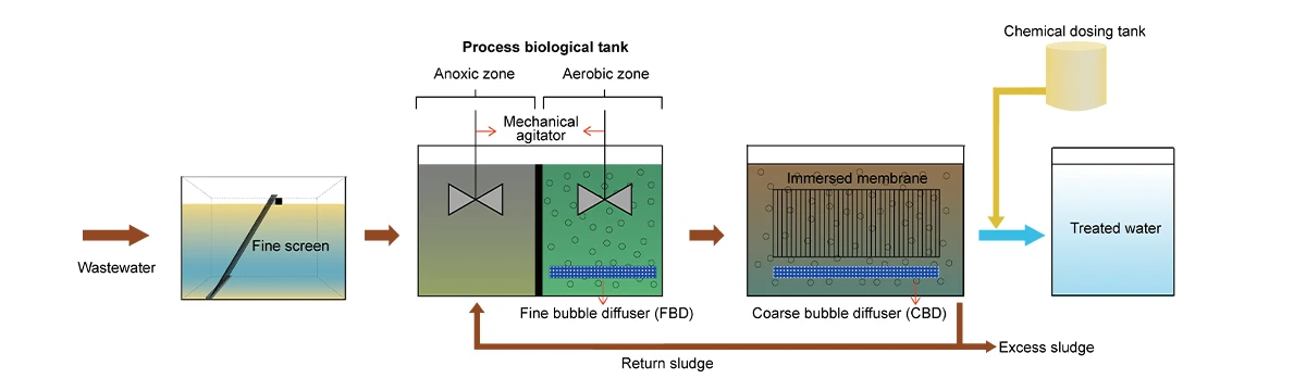 The working principle and working flow of MBR system.