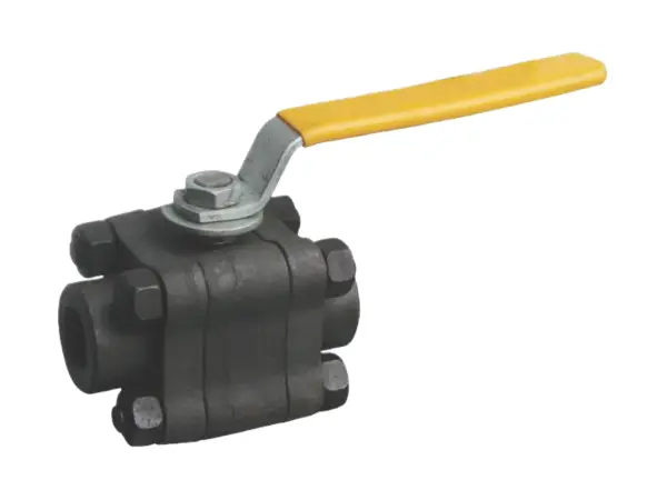 A forward-facing 3-piece forged steel ball valve