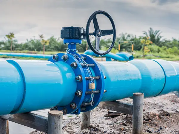 Installed metal butterfly valve