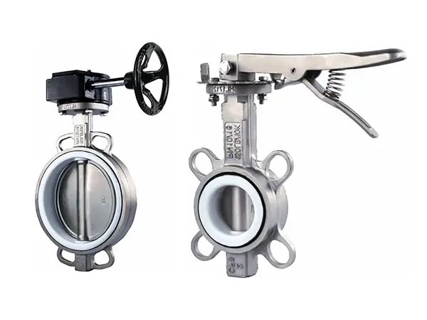 2 inclined stainless steel wafer metal butterfly valves