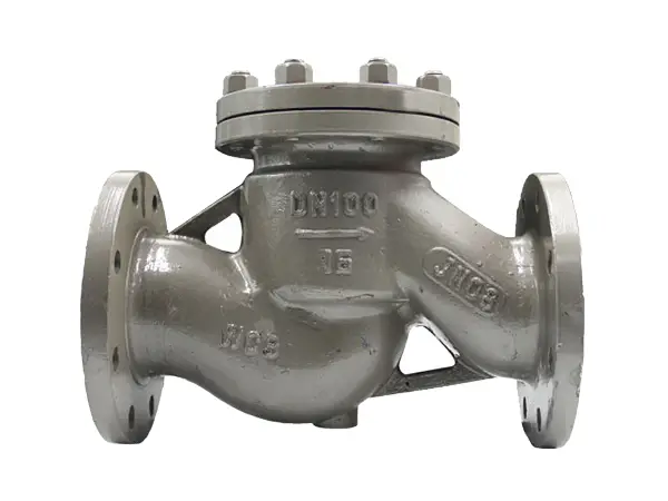 A vertically positioned lift type metal check valve