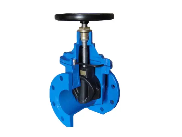 An inclined cast iron soft-sealing gate valve