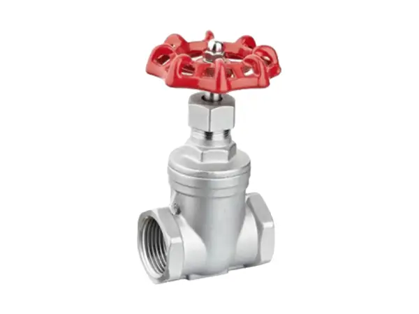 A inclined-mounted stainless steel threaded metal gate valve