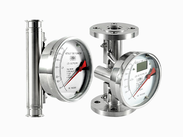 Two side mounted metallic variable area flow meter