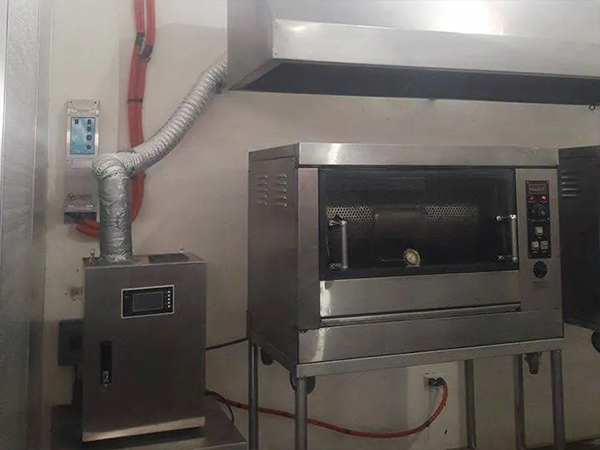 Ozone generator installed in kitchen fume ducts
