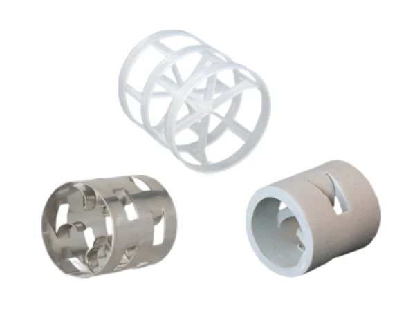 3 different materials of Pall rings