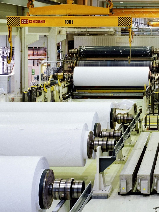 A papermaking production line.