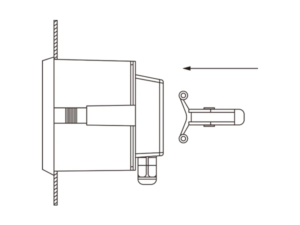 Installation direction of pH/ORP instrument mounting clip