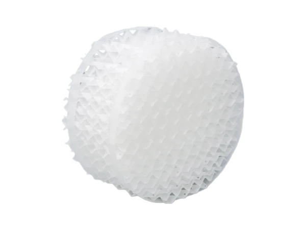 An inclined plastic corrugated plate packing