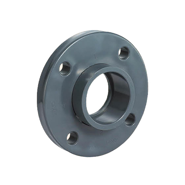 Plastic lapped flange on white background.