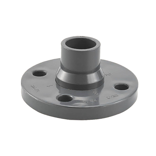 Plastic plug-in flange on white background.