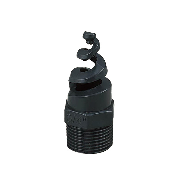 Plastic spiral nozzle on white background.
