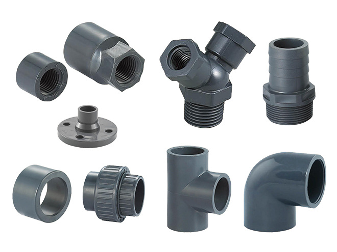 Several different types of plastic connectors.