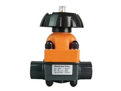 A socket type diaphragm valve on white background.
