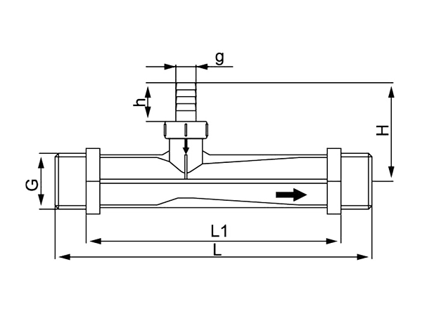 A dimension drawing of plastic ejector.