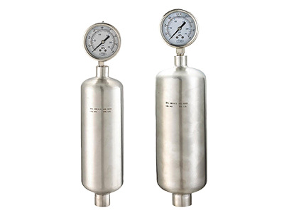 Several different specifications of SWMK-B air pulse damper on white background.