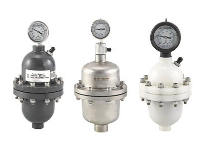 Several different specifications of SWMQ airbag pulse damper on white background.