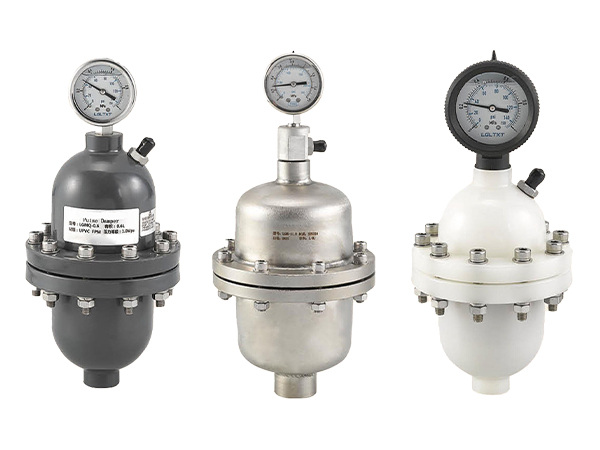 Several different specifications of SWMQ airbag pulse damper on white background.