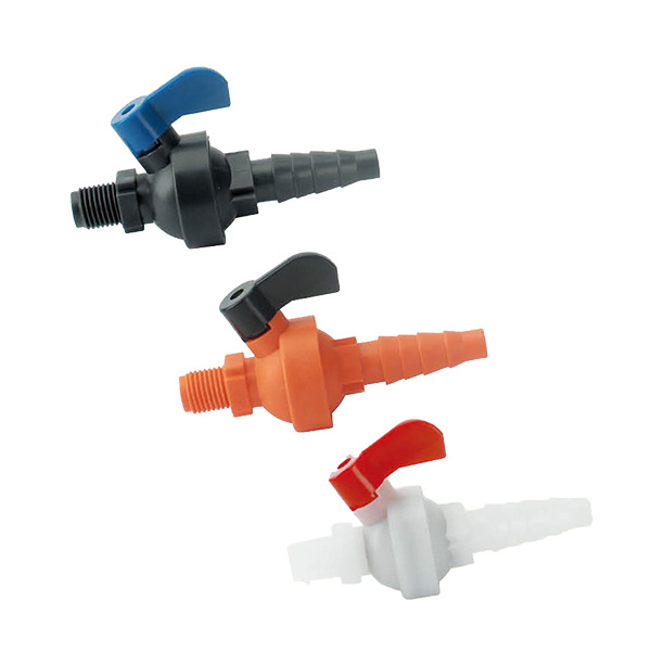 Three sampling valves on white background.