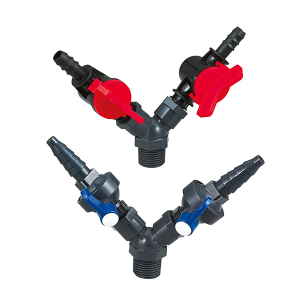 Two three-way valve on white background.