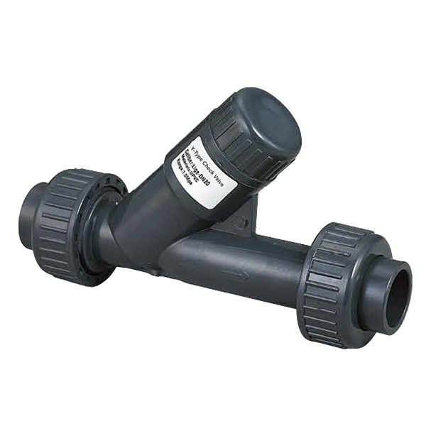A Y type check valve on white background.