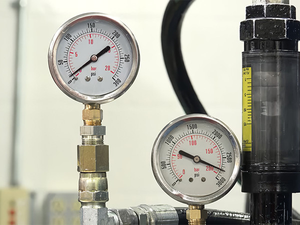 2 pressure gauges installed on the system