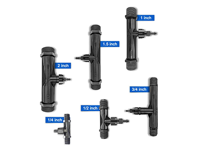 Different specifications of PVDF ozone venturi injectors